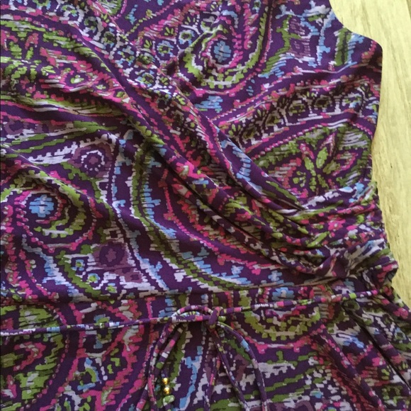 Lauren faux wrap sleeveless dress, Purple, Medium - Picture 7 of 8